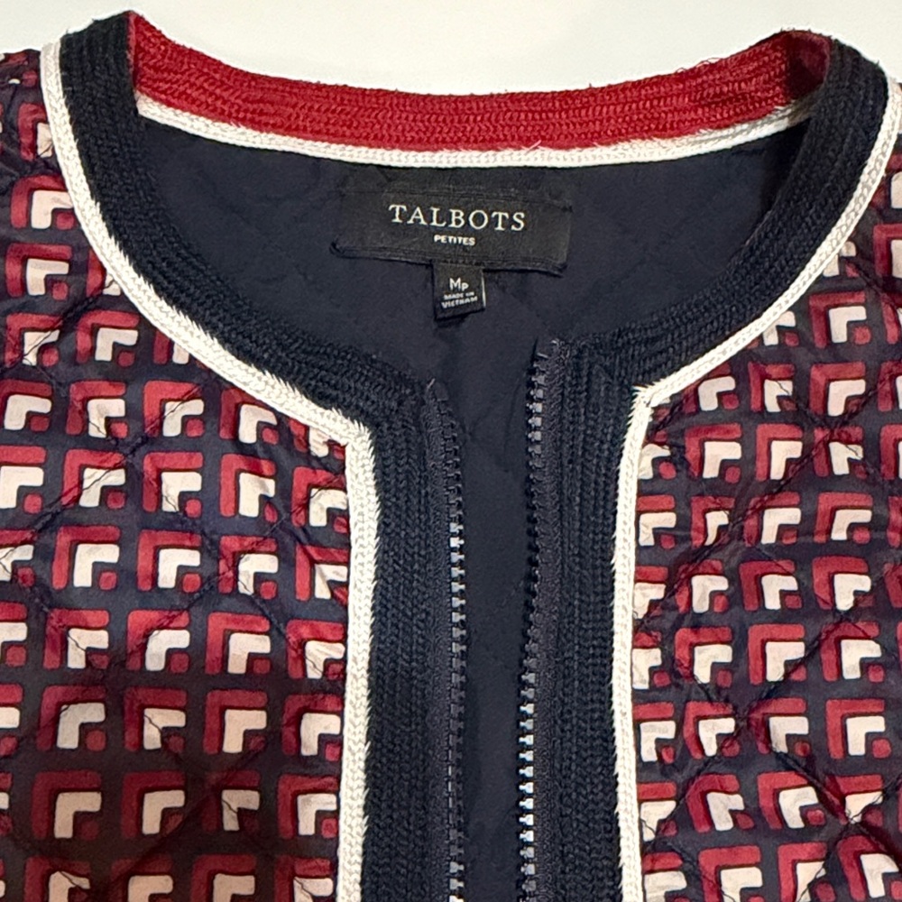 Talbots Cropped Navy And Red Patterned Reversible… - image 3